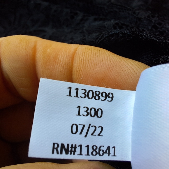 Lane Bryant Black Lace Button Front Top Size 20 Sheer Ruched Blouse Velvet Trim - Picture 6 of 14